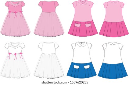 set wear  for kid vector template isolate