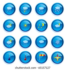 Set of weather buttons