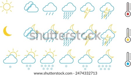 a set of weather climate vectors in the world