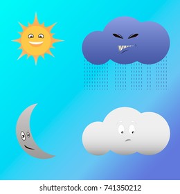 Set of weather emotions