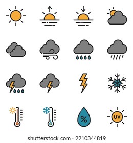 Set of Weather Filled Line Color