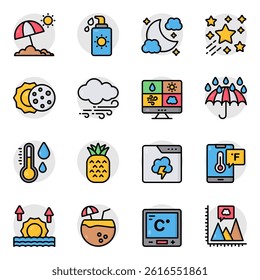 Set of Weather Flat Icons 