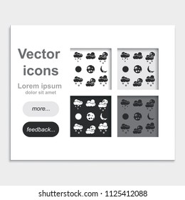 Set of weather flat placed on web page template vector icons.