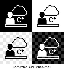 Establecer el icono de pronóstico del tiempo aislado en fondo transparente y negro.  Vector