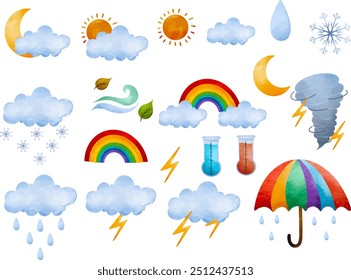 Set of Weather and Forecast Illustration