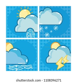 Set of weather frames