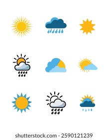Set of weather icon element Vector