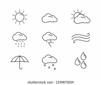 Set of weather icon line design, weather vector illustration 