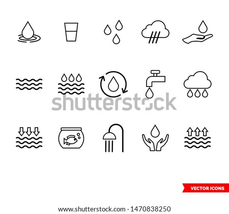 Set of weather icon set of outline types. Isolated vector sign symbols. Icon pack.