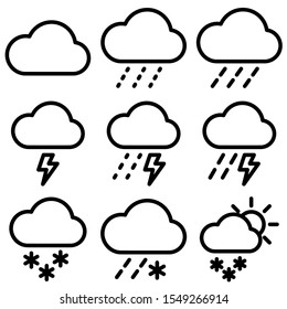 Set of Weather icon with trendy flat line style icon for web, logo, app, UI design. isolated on white background. vector illustration eps 10