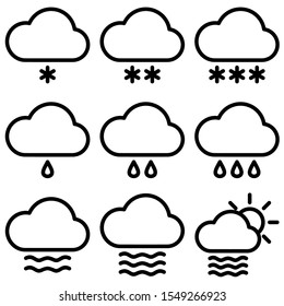 Set of Weather icon with trendy flat line style icon for web, logo, app, UI design. isolated on white background. vector illustration eps 10