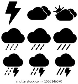Set of Weather icon with trendy flat style icon for web, logo, app, UI design. isolated on white background. vector illustration eps 10