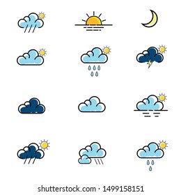 set of weather icon vector. cloud icon set 