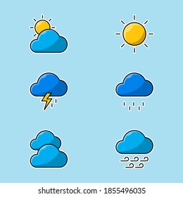 Set Wettersymbol. Vektorflachdesign. EPS10