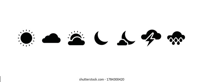 Set of weather icon. Vector illustration.
