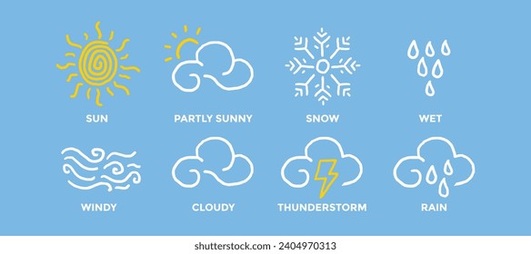 set of weather icon vector illustration