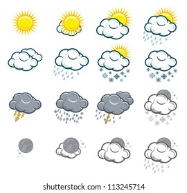 Set of weather icons