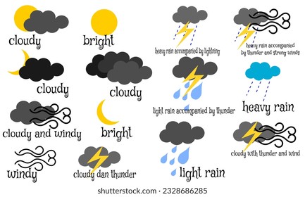 a set of weather icons