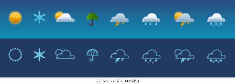 Set of weather icons