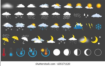 Set of weather icons