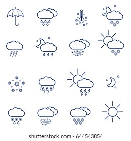 Set with weather icons. Icons for app, sites, programs. Simple icons