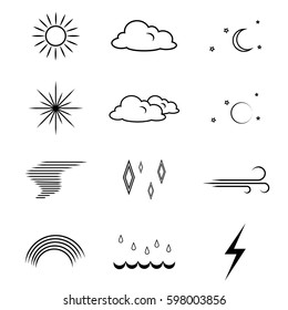 Set of weather icons. Blanks.