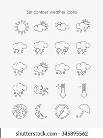 Set weather icons . It can be used in weather forecasts , interfaces , children's books and much more.
