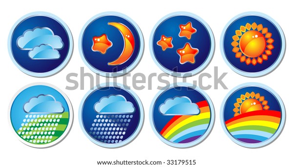 Set Weather Icons Clock Stock Vector (Royalty Free) 33179515 | Shutterstock