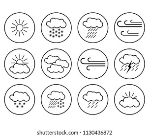 Set of weather icons for different conditions