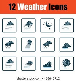 Set of weather icons. Flat design tennis icon set in ui colors. Vector illustration.