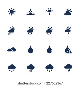 Set of weather icons in flat style