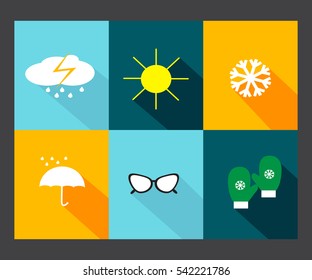 Set of weather icons. Forecast