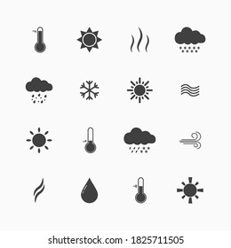 Set weather icons. Weather forecast icons. Vector