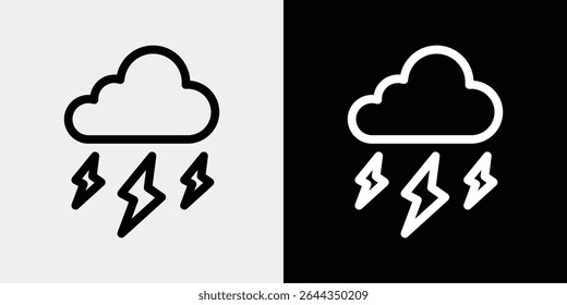 A set of weather icons including sunny, rainy, and cloudy