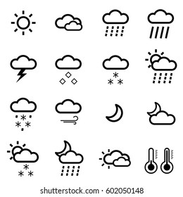 Set of weather icons. Minimalism.