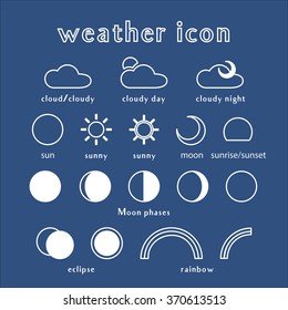 Set of weather icons. Part 1. Vector illustration.