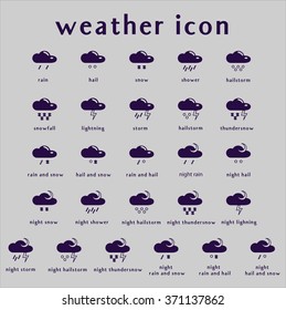 Set of weather icons. Part 2. Vector illustration.