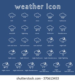 Set of weather icons. Part 3. Vector illustration.