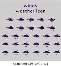 Set of weather icons. Part 3. Vector illustration.
