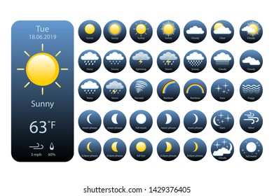 set Weather Icons For Print, Web or Mobile App vector eps 10 art