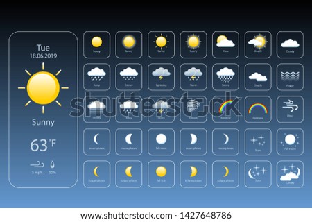 set Weather Icons For Print, Web or Mobile App vector eps 10 art