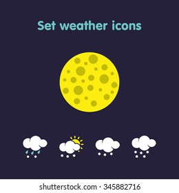 Set weather icons . Use is possible for web , weather transmission or company logo