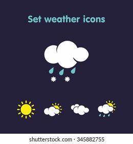 Set weather icons . Use is possible for web , weather transmission or company logo