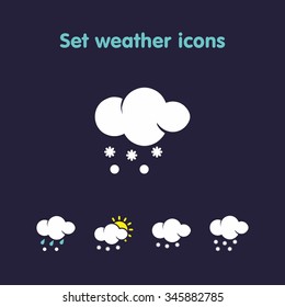 Set weather icons . Use is possible for web , weather transmission or company logo