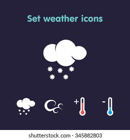Set weather icons . Use is possible for web , weather transmission or company logo