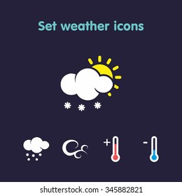 Set weather icons . Use is possible for web , weather transmission or company logo