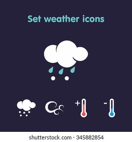 Set weather icons . Use is possible for web , weather transmission or company logo