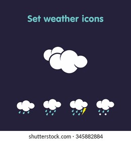 Set weather icons . Use is possible for web , weather transmission or company logo