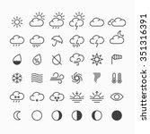 Set of weather icons. Vector.