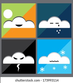 Set of weather icons in vector.